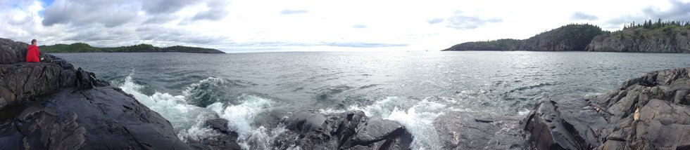 Rebecca Belmore,  Site visit for "Wave Sound," Pukaskwa National Park