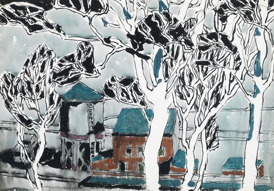 David Milne, "White Trees, Boston Corners, New York," circa 1916