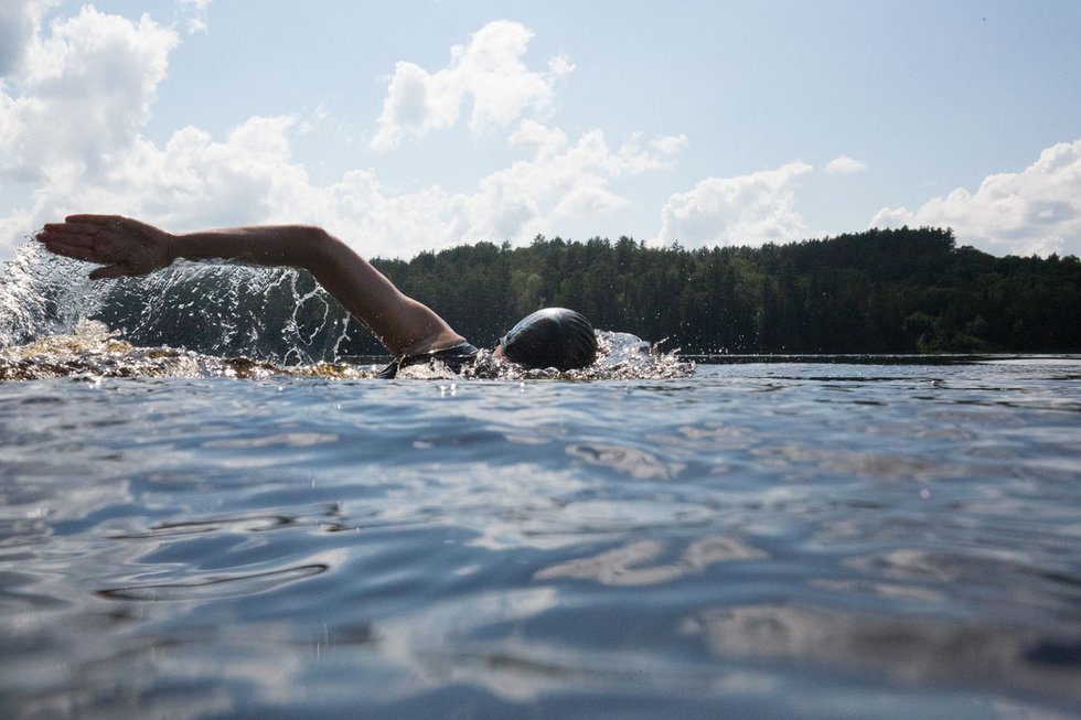 Paul Walde, "Tom Thomson Centennial Swim," July 8, 2017