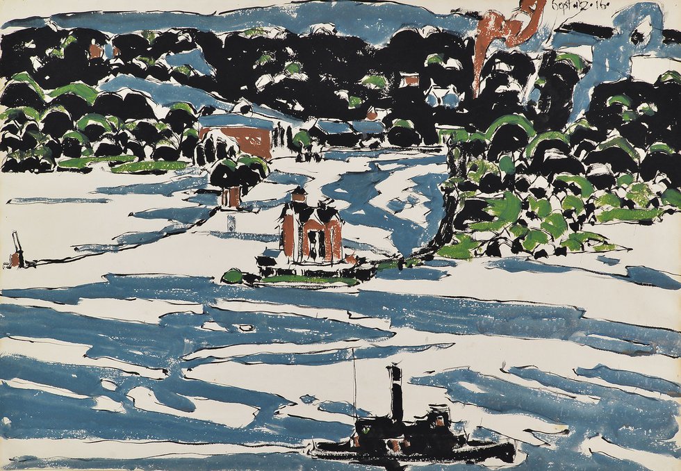 David Milne, "Entrance to Saugerties Harbour," 1927