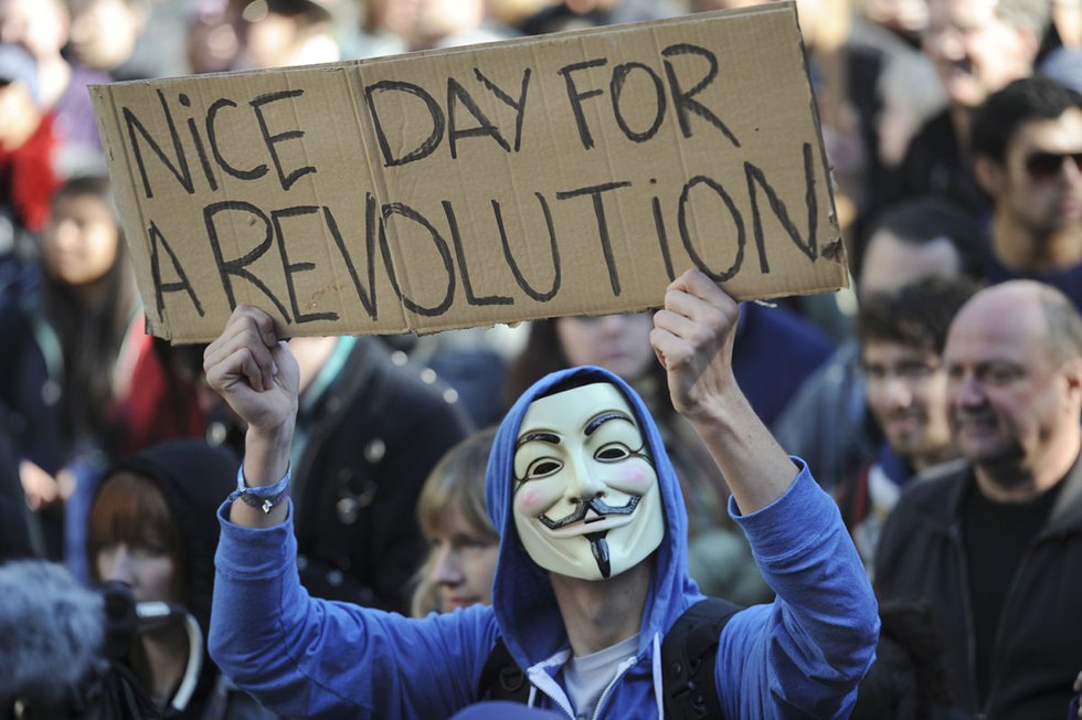 Thousands of people fill the Vancouver art gallery lawns on Oct. 15, 2011, as part of Occupy Vancouver