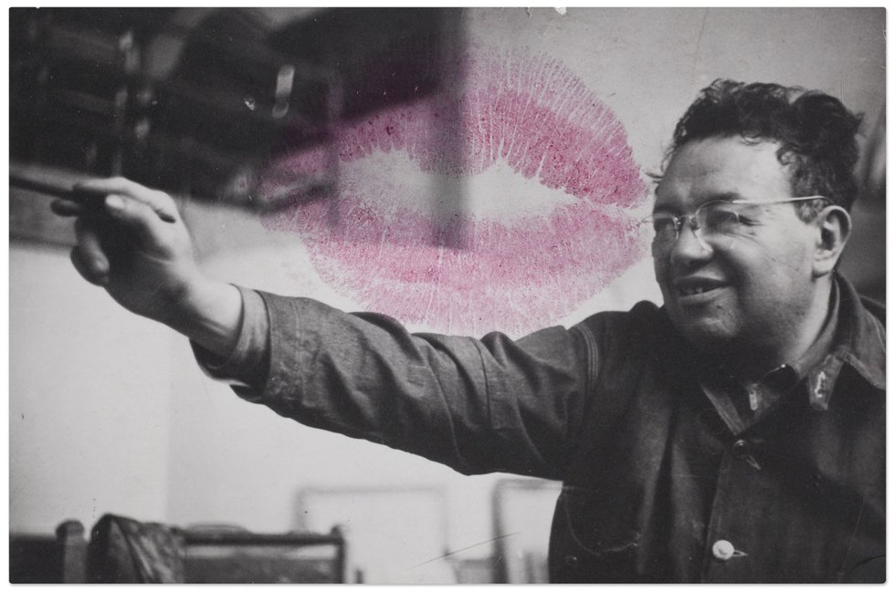 Diego Rivera in his study at San Ángel, anonymous, circa 1940 ©Frida Kahlo Museum