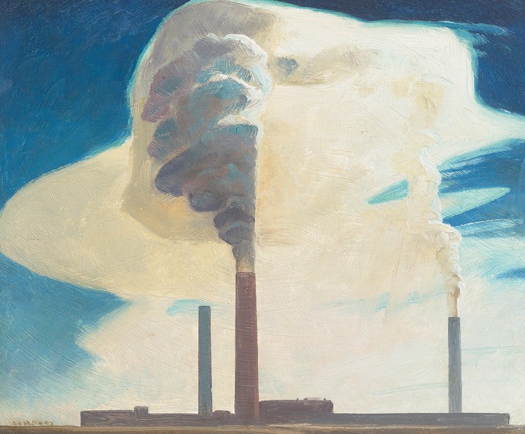 Charles Fraser Comfort, "Smokestacks, Copper Cliff," no date