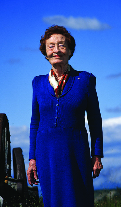 Dr. Margaret (Marmie) Hess at her Spencer Creek Ranch near Cochrane, Alberta. (photo courtesy of the Alberta Order of Excellence)