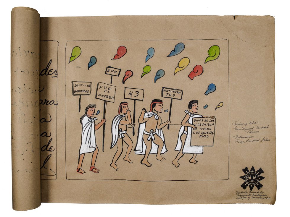 Juan Manuel Sandoval Palacios and Diego Sandoval, “Ayotzinapa Codex,” undated (photo by Alina Ilyasova, courtesy of UBC Museum of Anthropology)