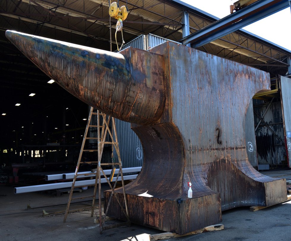 Maskull Lasserre, "Acoustic Anvil: A Small Weight to Forge the Sea" in progress at George Third and Son (photo by roaming-the-planet)