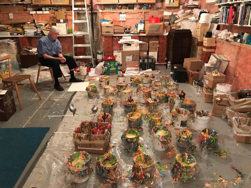 Eric Cameron in his Calgary studio in 2018. (photo courtesy of TrépanierBaer Gallery, Calgary)