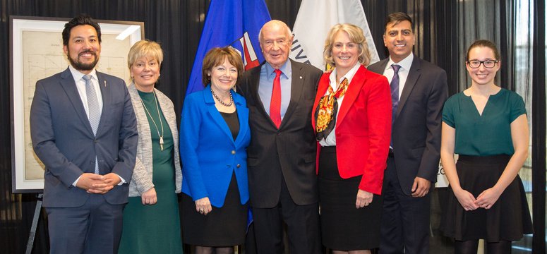 From left: the Honourable Ricardo Miranda, Minister of Culture and Tourism; Dr. Mary-Jo Romaniuk