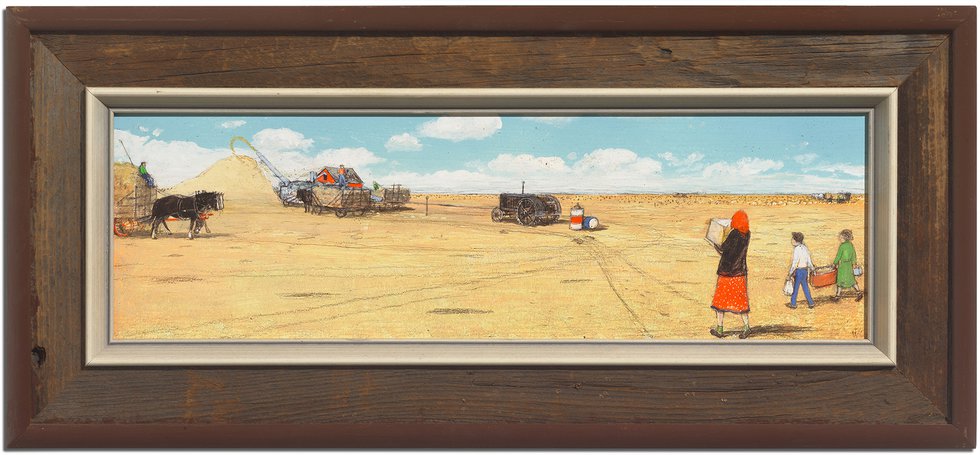 William Kurelek, "Threshing Outfit Being Brought Lunch," 1972