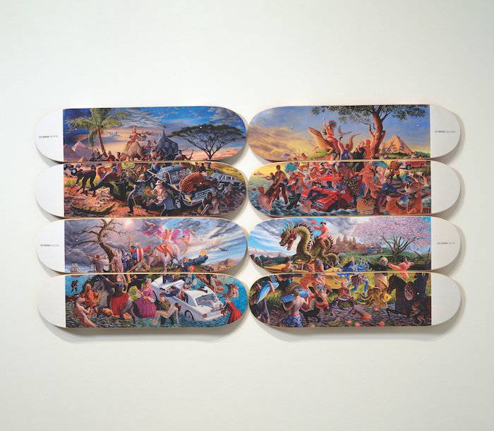 Micheal Langan / Colonialism Skateboards Collaboration with Kent Monkman, "The Four Continents," 2018