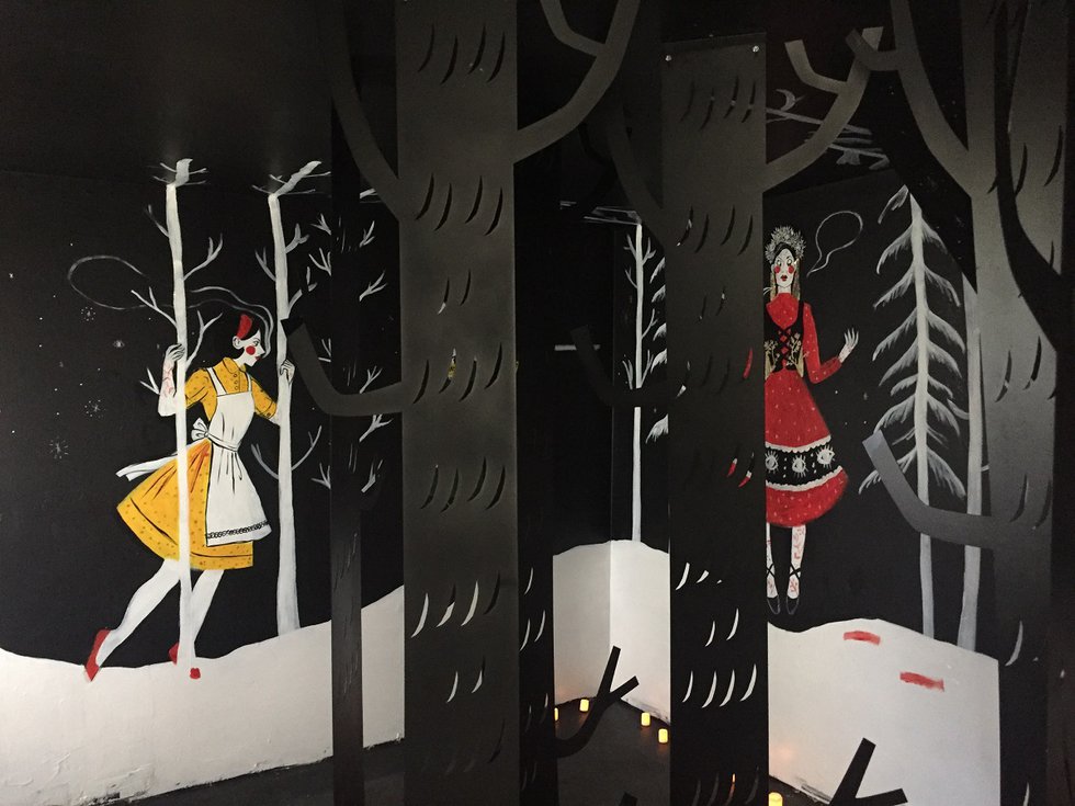 Jessica Richter, “The Black Forest,” 2019, detail of “Einwanderin” installation in  house near Nokomis, Sask. (courtesy of the artist)