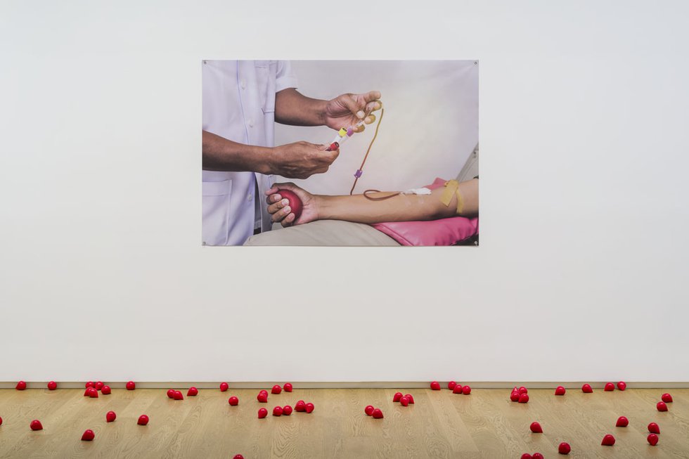 Puppies Puppies (Jade Kuriki Olivo), “Blood Donation Banner (Drawing Blood),” 2019