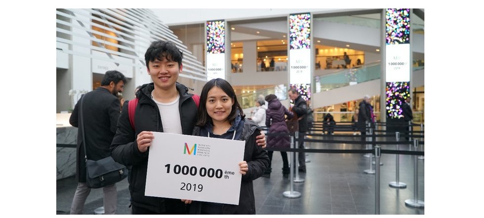 Xueyi Xie, the one millionth Montreal Museum of Fine Arts visitor in 2019