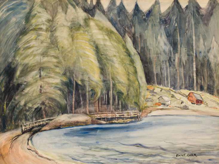 Emily Carr, "South Bay, Skidegate," circa 1928, watercolour on paper, 22" x 29" (sold at Heffel for $811,250)