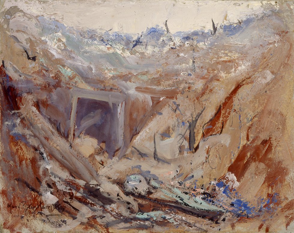 Mary Riter Hamilton, “Dug Out on the Somme,” 1919