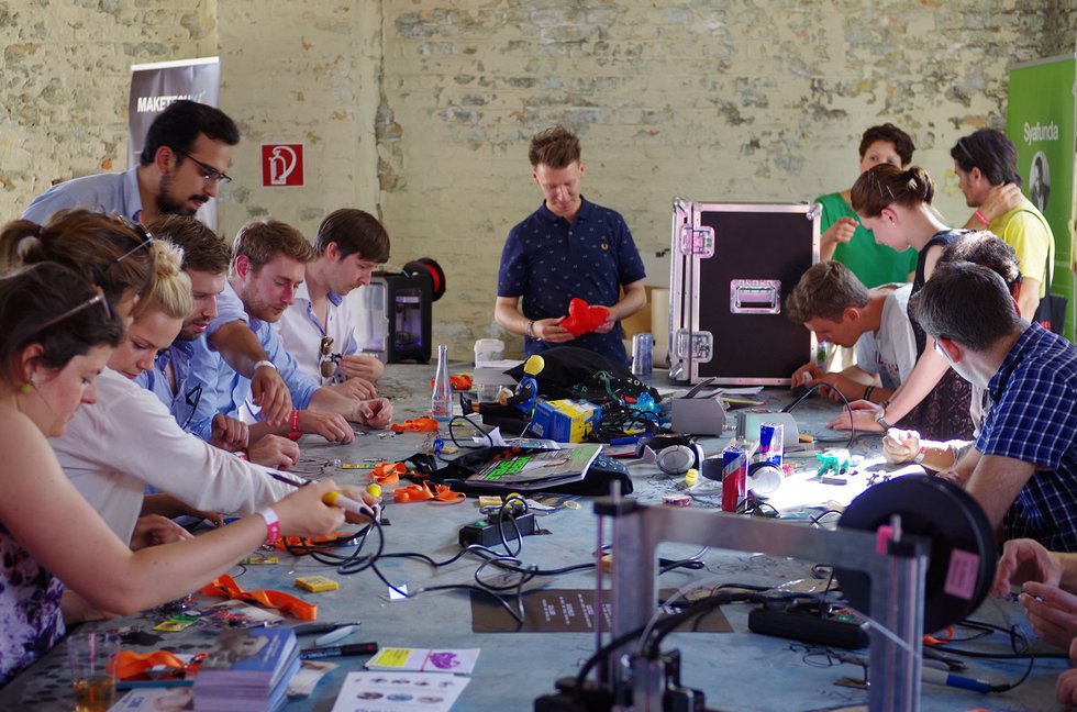 A work session at Fab Lab, an open digital fabrication studio in Berlin. (courtesy Fab Lab, Berlin)