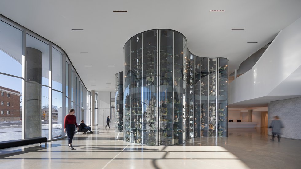 The visible vault in Qaumajuq, the Inuit art centre at the Winnipeg Art Gallery. (photo by Lindsay Reid)