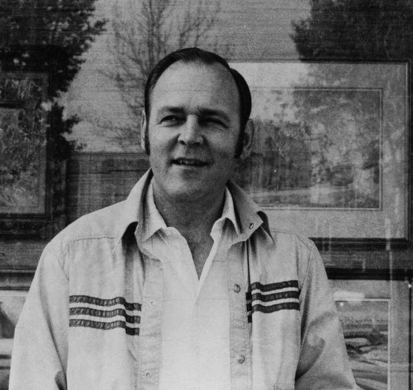 Peter Ohler Sr. in front of Masters Gallery's former location in Calgary around 1980. (courtesy Masters Gallery)