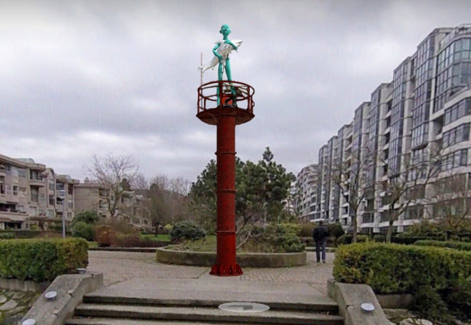 Proposed location of "Boy Holding a Shark" by Chen Wenling. (courtesy Vancouver Biennale)