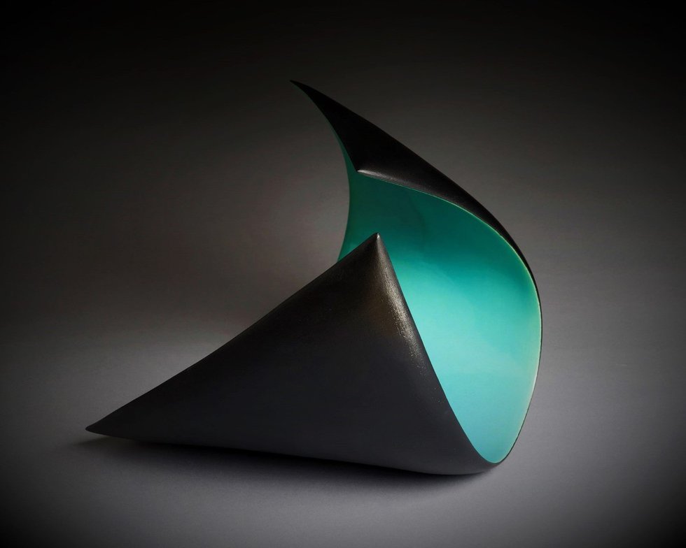 Sandra Ledingham, "Turquoise Curved Plane," no date