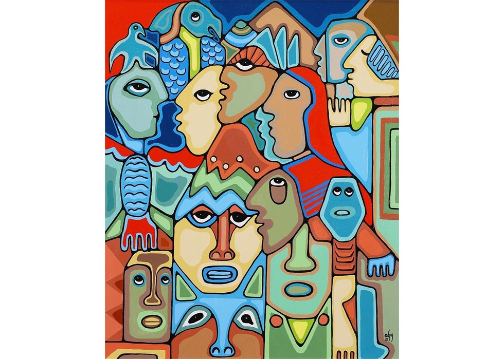 Daphne Odjig, “Among the Totems,” 1992