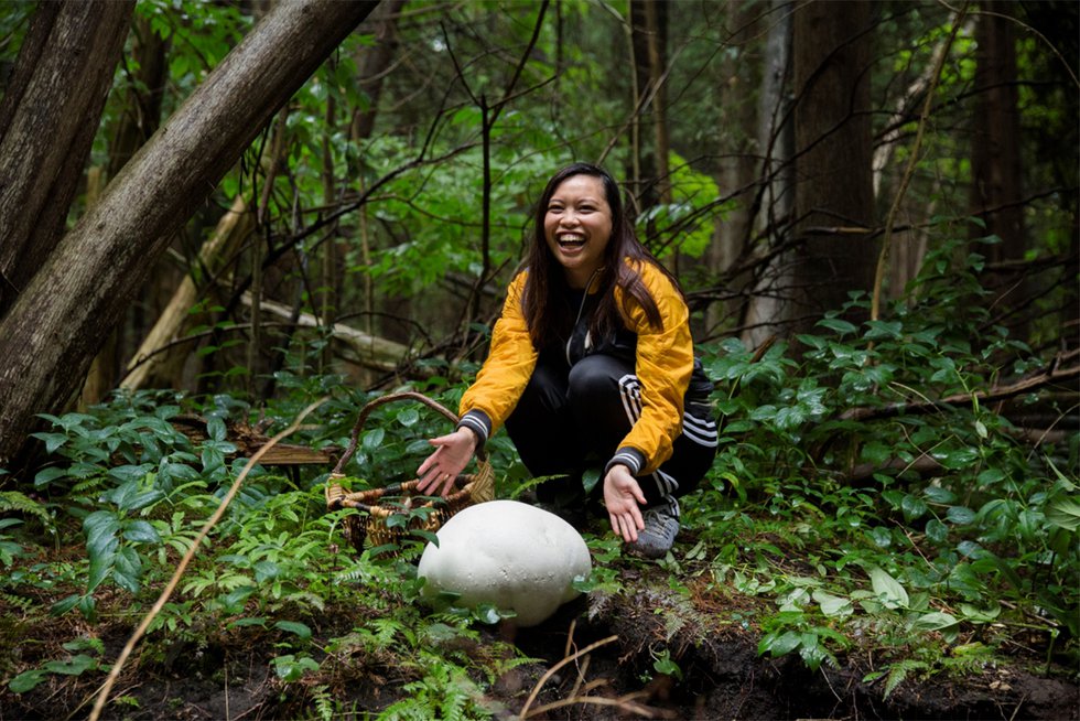 Diane Borsato, Amish Morrell and community collaborators, "Mushroom Foray," Doris McCarthy Gallery, Scarborough, Ont., 2016 (photo by Natalie Logan)