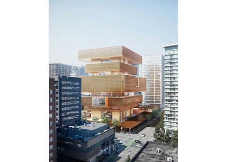 Rendering of the exterior of the new Vancouver Art Gallery building (© Herzog &amp; de Meuron.)