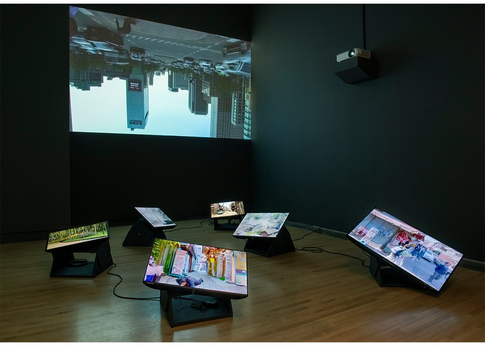 Installation view of “Jin-me Yoon: Here Elsewhere Other Hauntings” at the Kamloops Art Gallery