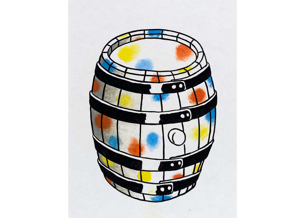 Adrian Norvid, “Polka Dot Barrel,” 2021