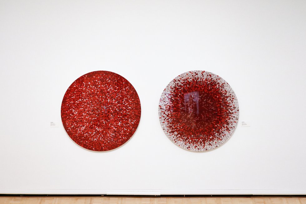 Nadia Myre, “Meditations on Red 2 &amp; 5,” 2013