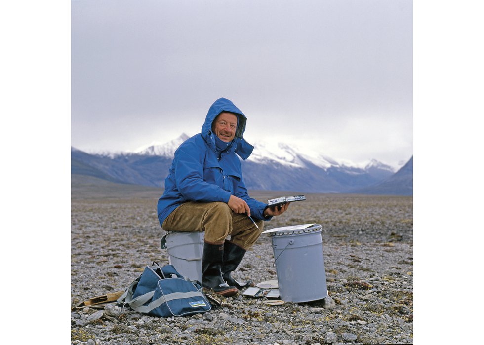 Hans Dommasch, “Eli Painting, Ellesmere Island,” 1986