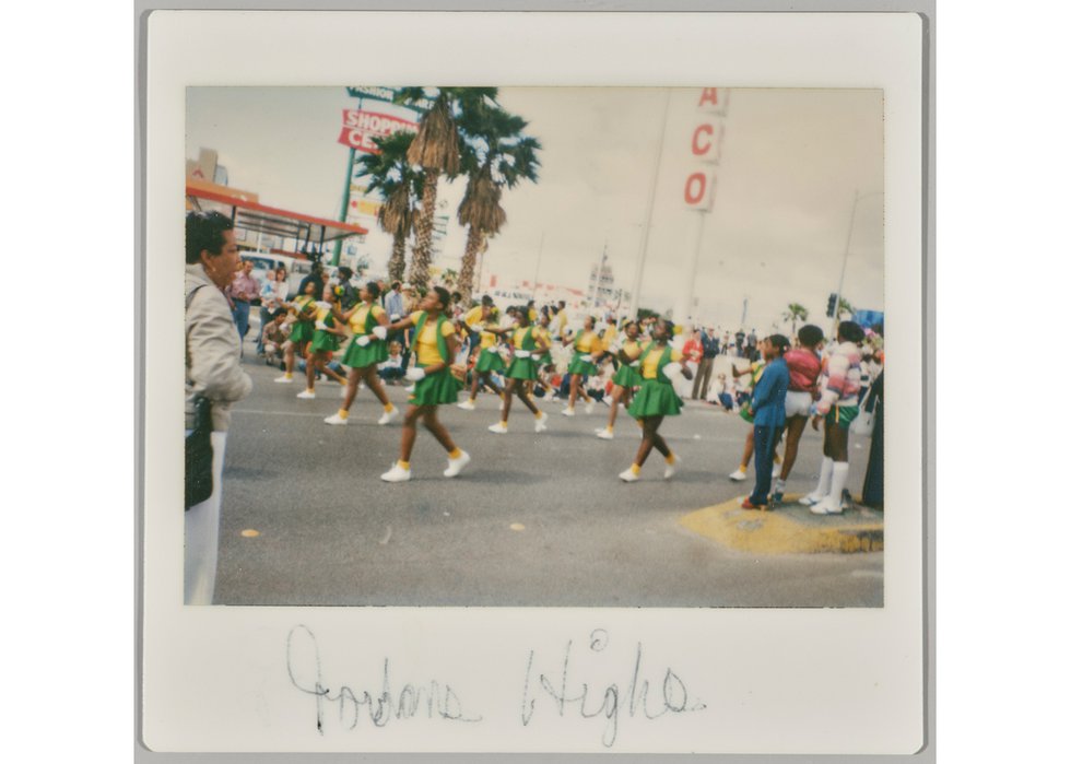 Unknown photographer, “Jordans High [School group marching down street],” 1976-1985