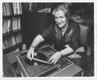 Ida Halpern with her audio recorder around 1960. (courtesy the Royal B.C. Museum and Archives, Victoria)