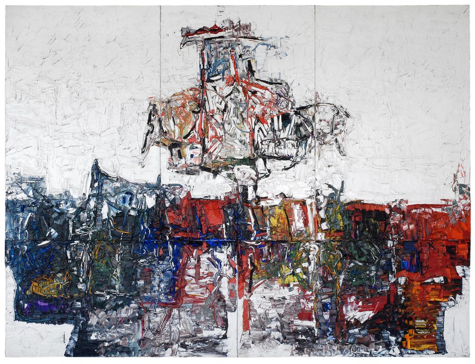 Jean Paul Riopelle, “Point de rencontre – Quintette (polyptych),” 1963