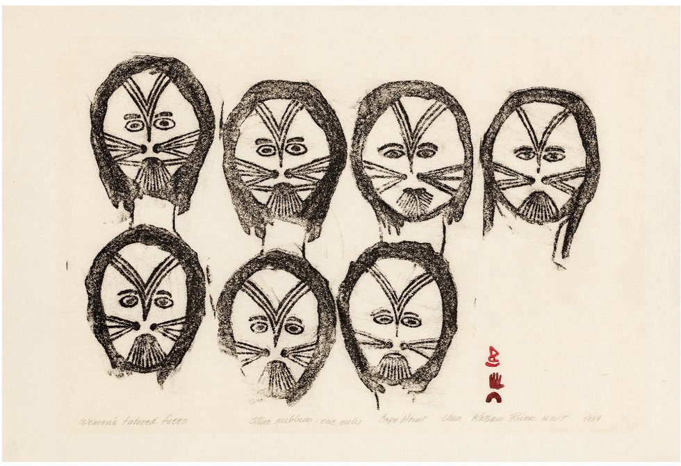 Jessie Oonark, “Women’s Tattooed Faces,” 1959