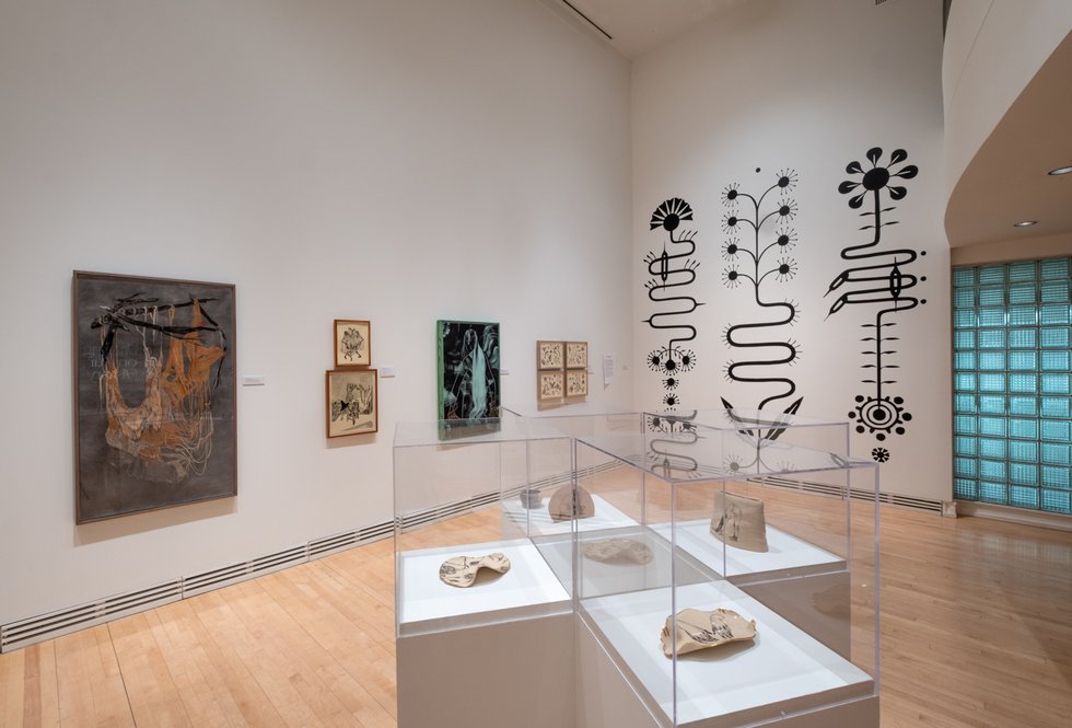 “Drawing on Our History,” 2023, installation view at Carleton University Art Gallery, Ottawa (photo by Justin Wonnacott)