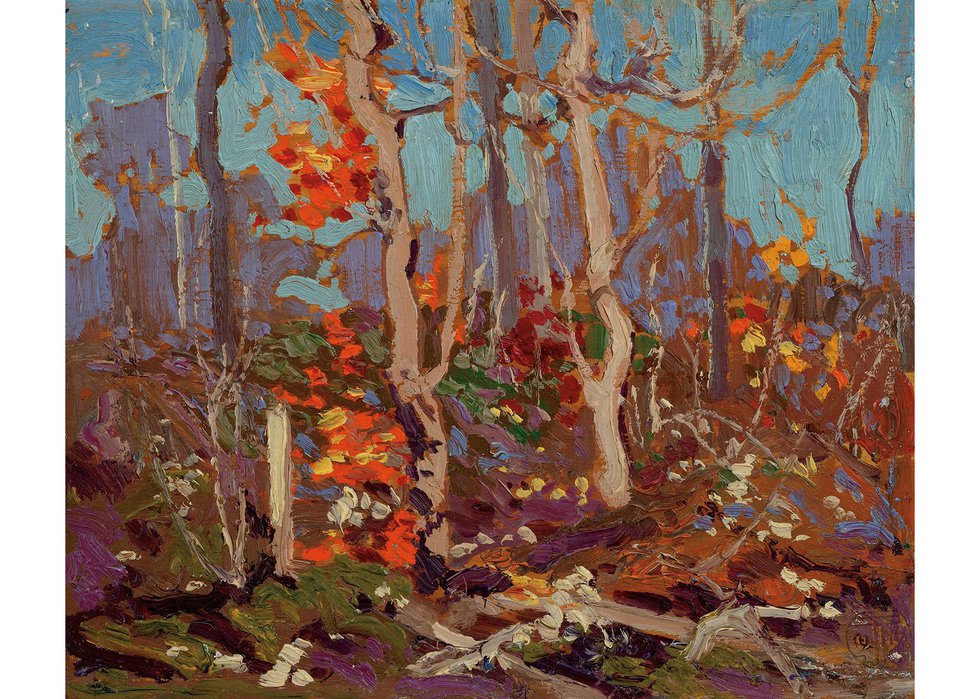 Tom Thomson, “Ragged Oaks,” 1916, oil on panel, 8.5" x 10.5" (sold at Cowley Abbott for $1,800,000)