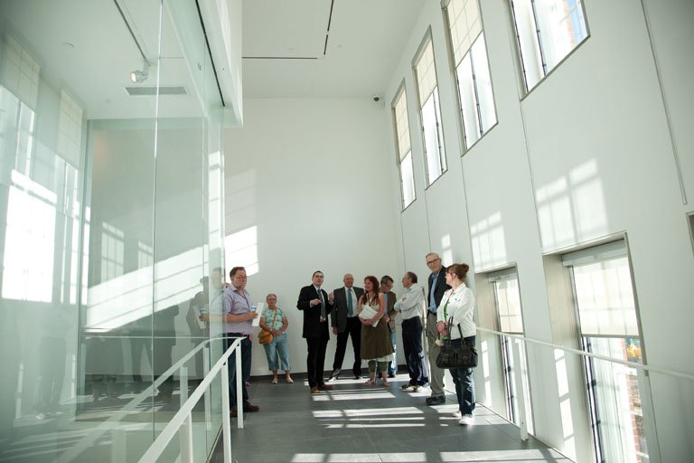 "Inside the newly restored Art Gallery of Grande Prairie."