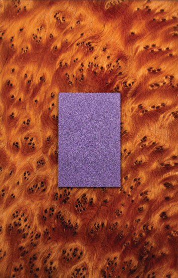 "Purple Rectangle on Thuya Burl"