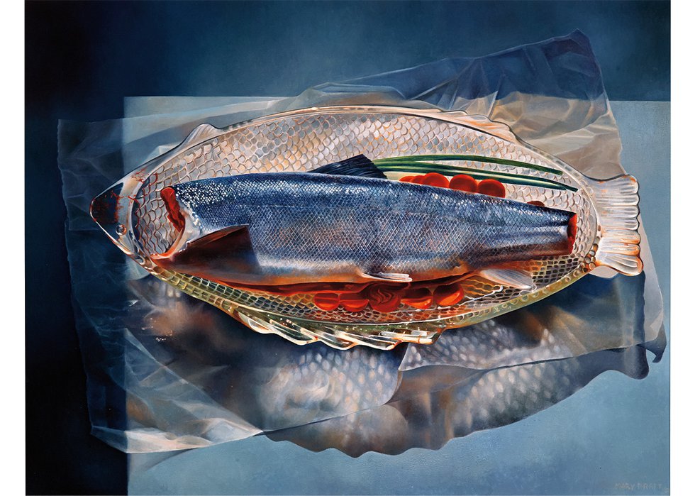 Mary Pratt, “Grilse on Glass,” 1980