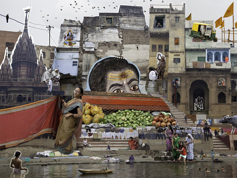 Santosh Korthiwada, “Ghats of Benaras,” 2023, digital print, 19" x 26" (courtesy of Art Gallery of St. Albert)