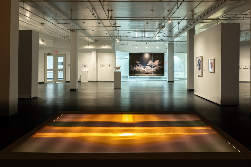 Installation of “The Problem of the Moon” in the AGSM Main Gallery (photo by Doug Derksen)