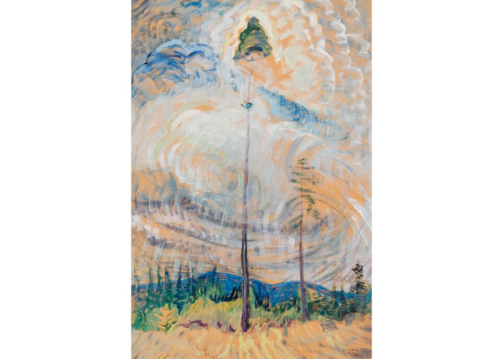 Emily Carr, “Scorned as Timber, Beloved of the Sky,” 1935, oil on paper on board, 34 1/2" x 23 1/2" (sold by Heffel for $871,250)