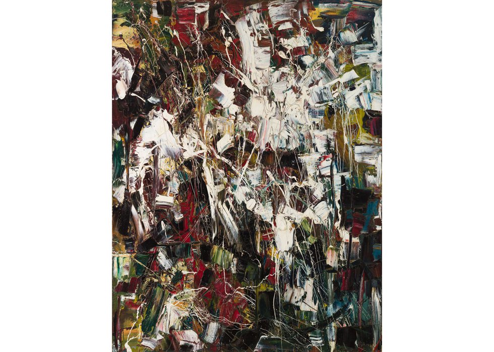 Jean Paul Riopelle, “Verts ombreuses,” 1949, oil on canvas, 45 3/4" x 35" (sold by Heffel for $2.7 million)