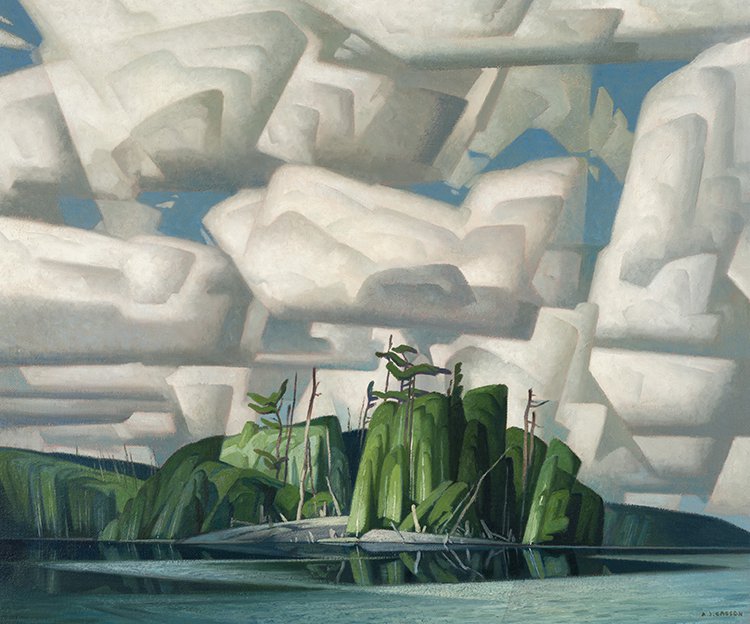 A.J. Casson, “Summer Sky,” 1955, oil on board, 30" x 36" (sold by Heffel for $781,250)