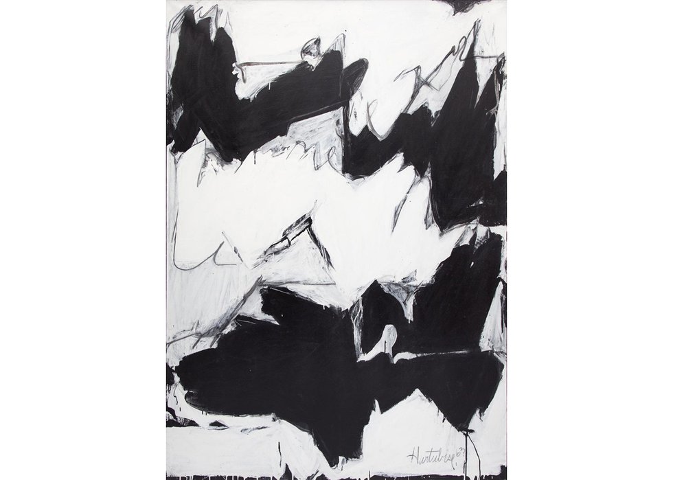 Jacques Hurtubise, “II y eut un Noir,” 1963, acrylic on canvas, 70 ½" x 50" (sold by BYDealers for $504,000)