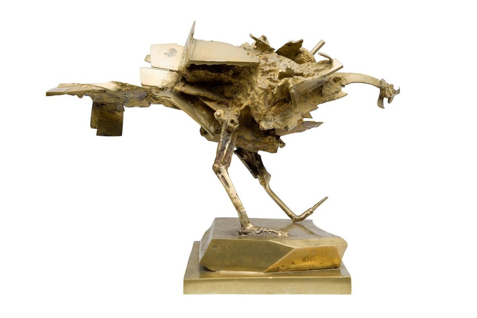 César Baldaccini, “Poulet dansant le Tango,” 1957, gilded bronze, 13 ¼" x 18 ½" x 10 ¼" (sold by BYDealers for $57,500)