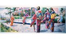 Joyce Kamikura “The Winning Float,” photo courtesy of Chemainus Festival of Murals Society