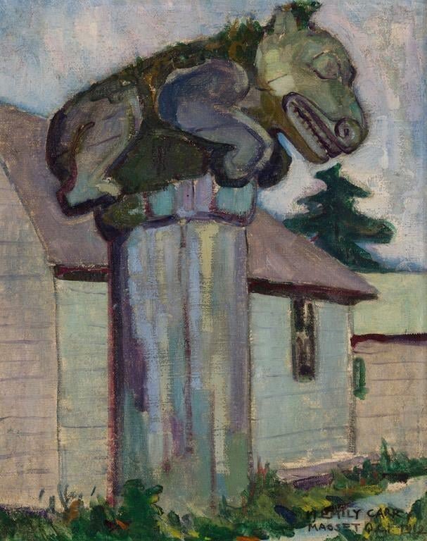 Emily Carr, “Masset, Q.C.I.,” 1912, oil on canvas, 6 1/4" × 13" (courtesy of Heffel Fine Art)