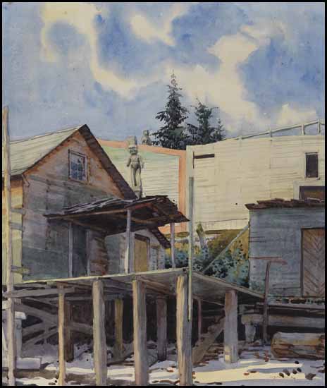 Walter Joseph (W.J.) Phillips, "Karlukwees, BC" (Siwash Winter Village) circa 1927